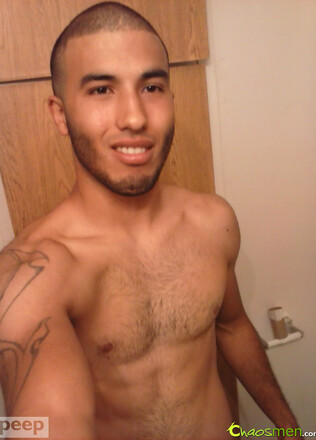 Latino stud Diego wanking off his dick
