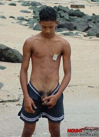 Two cute twinks at the beach sucking cock and fondling each other.