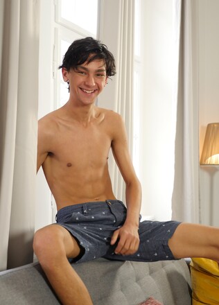 Latino twink Carlos Costa jerking off his beautiful cock.