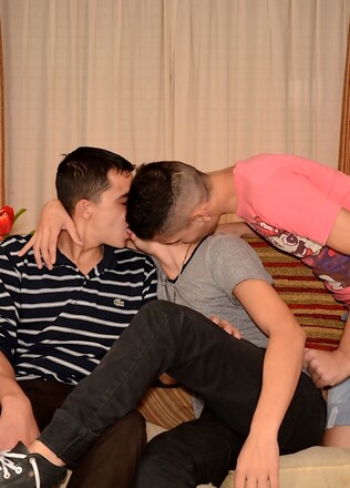 Steamy bareback threesome with horny South American boys.