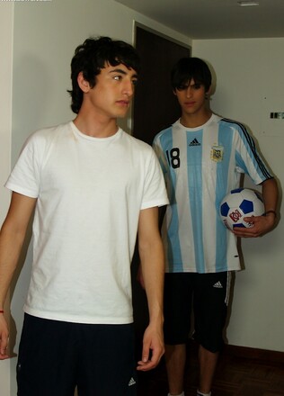 Adrian Dani and Francoise fuck hard after kicking the ball around.